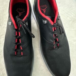 Jordan Black and Red Athletic Golf Shoes